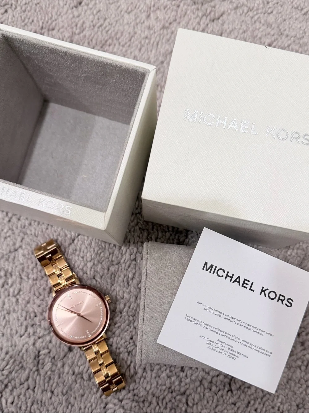 Michael Kors Rose Gold Crystal-Accent Women's Bracelet Watch